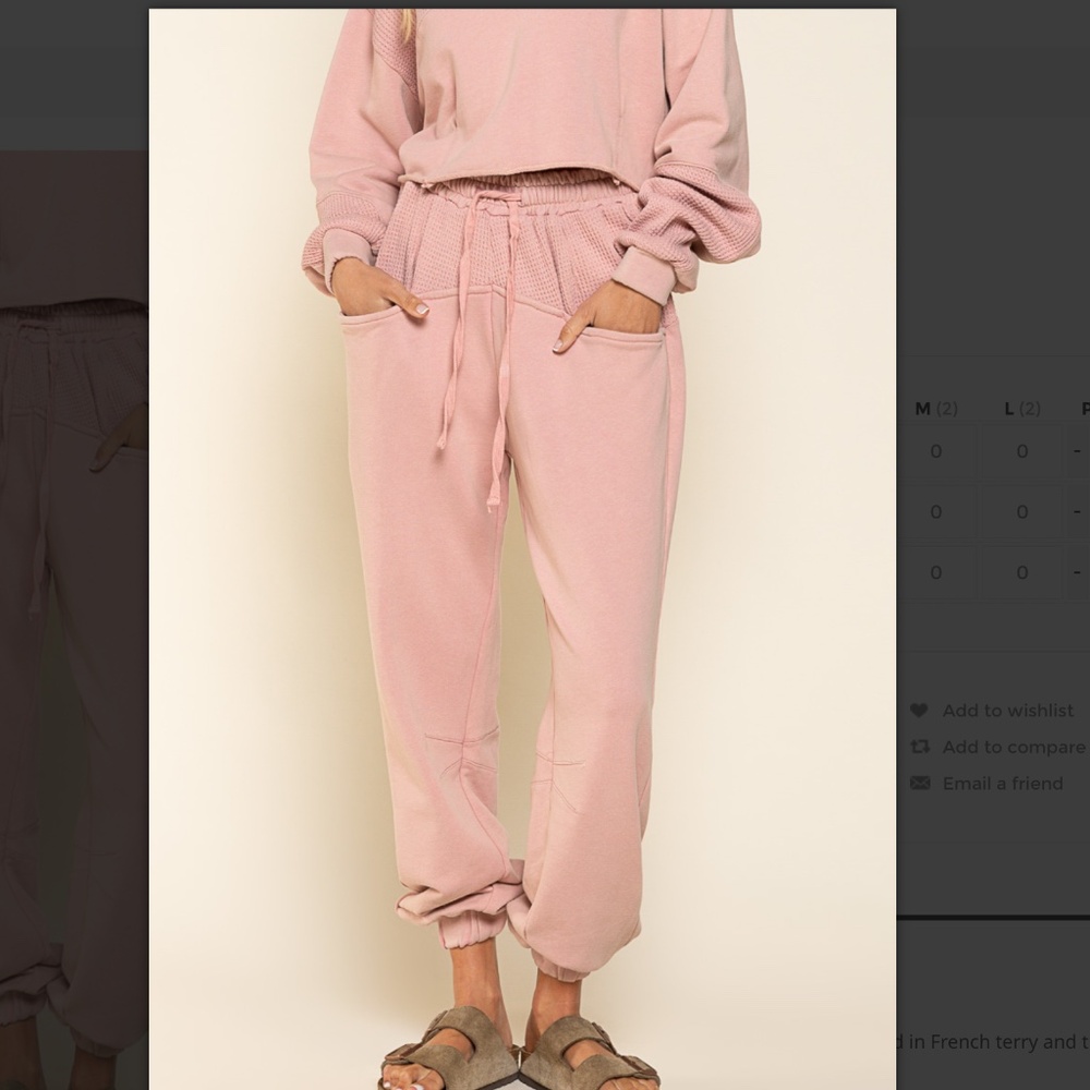 🛍️POL French Terry Joggers Pants Rose - Picture 2 of 6